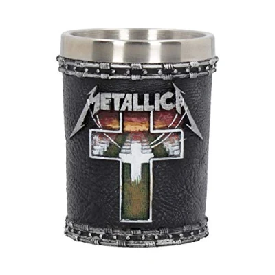 Imagen de Nemesis Now B4683N9 Metallica Master of Puppets Vaso de chupito resina con inserto acero inoxidable, 7 cm, color negro