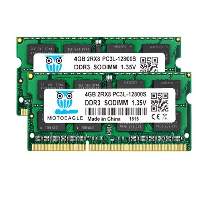 Imagen de Kit de 8 GB (2 x 4 GB) DDR3L 1600 SODIMM PC3 PC3L 12800S 204 pines 2Rx8 DDR3 MHz sin búfer Non ECC 1,35 V CL11 Dual Rank