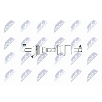 Imagen de NTY NPW FR 031 Árbol de transmisión Eje delantero Caja cambios manual, 5 marchas FORD: Transit Mk5 Furgón, Bus