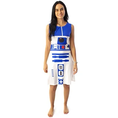 Imagen de Star Wars R2D2 Disfraz Vestido Mujer Cosplay Droid Ropa blanca XL