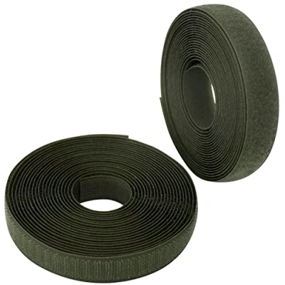 Imagen de AERZETIX C65905 Cinta/rollo de scratch 20mm 5 metros auto agarre organizador/sujetacables tira enganche bolsa prenda correa color: verde oliva en poliamida y poliéster