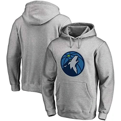 Imagen de Sudaderas con Capucha Ropa De Baloncesto Manga Larga Unisex Timberwolves Jersey Gris Hombres NBA Casual Larga,L