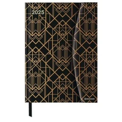 Imagen de N NEUMANNVERLAGE Art Deco 2025 Diary, 16 x 22 cm, calendario de bolsillo con cierre magnético y marcapáginas, para tarjetas visita, anual ... internacional: