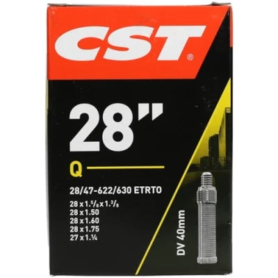 Imagen de CST Cámara 28 x 1.00 1.00/8 1.75, válvula Dunlop, 40 mm, Unisex Adulto, Negro, 1 1/8 1.75&quot; 28/47 622/635 DV40 mm