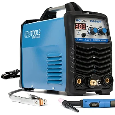 Imagen de IPOTOOLS TIG 200R WIG Máquina de soldar DC 200 Amplificadores Inverter Digital Soldar, Inversor con Pantalla Digital, Encendido RF, MMA, IGBT, 7 años garantía
