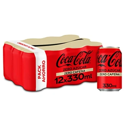 Imagen de Coca cola Zero Azúcar cafeína Refresco de sin azúcar, calorías, Pack 12 latas 330 ml
