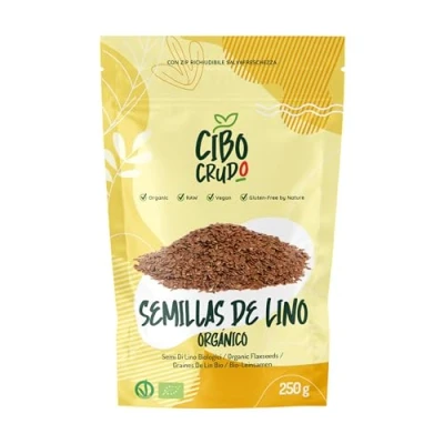 Imagen de Semillas de Lino Marron Orgánico 250g. Linaza 100% Natural y Puro sin Aditivos Ricas en Fibras Omega 3 Sales Minerales. Organic Flaxseed.