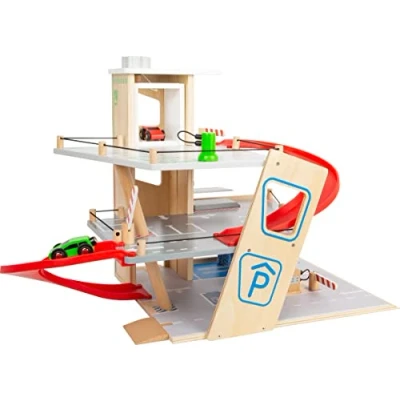 Imagen de Small Foot 11676 Premium, 3 Levels with ramps, Wooden Car Park for Children, Role Playing Toy Juguetes, Color Mareas oceánicas, 17 x 14 24