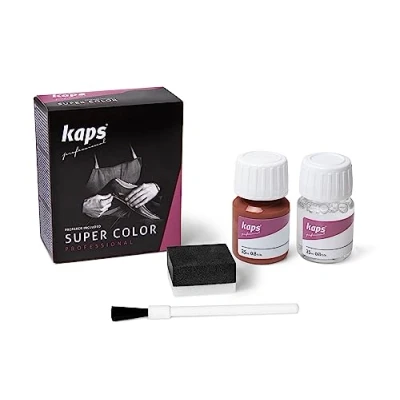 Imagen de Tinte con Imprimación para Zapatos Y Bolsos Textiles de Cuero Natural Sintético, Kaps Super Color And Preparer, 70 Colores (129 marrón claro)