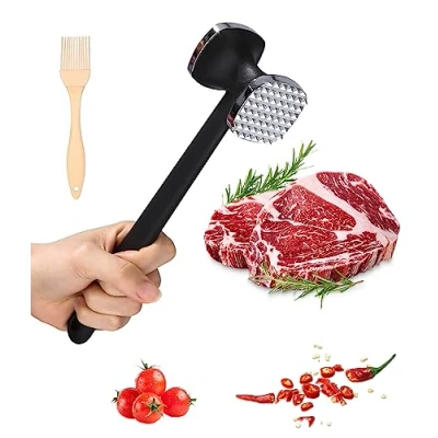 Imagen de Jissta Meat Knocker, Martillo Picador de Doble Cara Antiadherente, ablandador con Mango Antideslizante