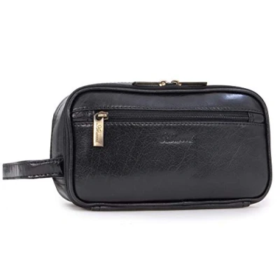 Imagen de ASHWOOD Bolso Neceser/Bolsa de Aseo para Hombre Cuero Negro