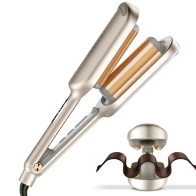 Imagen de TYMO ROVY Rizador de Pelo Ondas, Beach Waves Plancha Ondas 32 mm para Grandes Rizos, Ideal Principiantes, Rulos Ondulados Instantáneos, Ondulador Iónico con 4 Temperaturas, Dorado