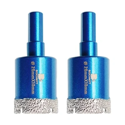 Imagen de Broca de Diamante 28mm BRSCHNITT Sierra Perforadora Vástago Triangular Porcelana Ceramica Azulejo Granito Mármol（2 piezas）