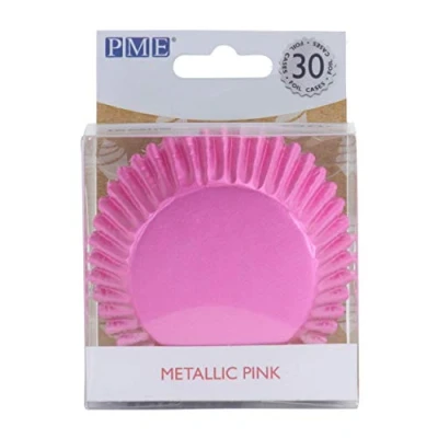 Imagen de PME BC817 Cápsulas Metálicas para Cupcakes Rosas, Paquete de 30, Paper, Rosa