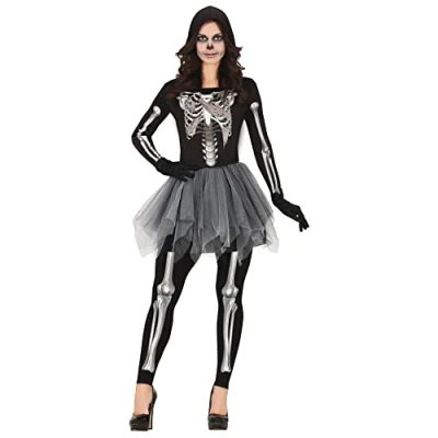 Imagen de FIESTAS GUIRCA Disfraz de Esqueleto Tutú Mujer con Estampado 3D Halloween Talla 38 40 M