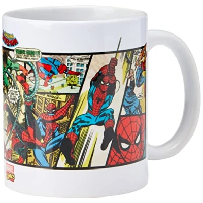 Imagen de Marvel MG23438 8 x 11,5 9,5 cm Retro Hombre araña Paneles Taza de cerámica, Multi Color