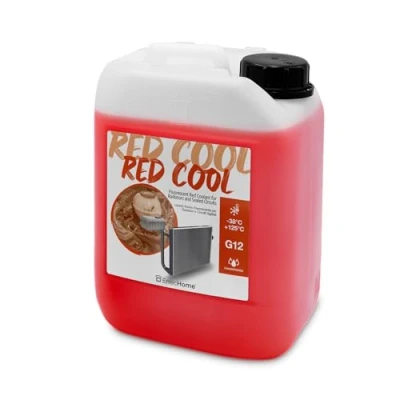 Imagen de ErrecHome Red Cool, líquido para radiadores rojo fluorescente concentrado, anticongelante G12 con paquete inhibidor de base orgánica OAT, 5 litros