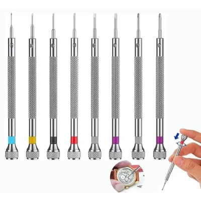 Imagen de Juego de Destornilladores, 8 Piezas Destornillador Precisión, Destornilladores Reloj Herramienta Reparación, para Reparar Gafas, Relojes, Joyas y Electrónica