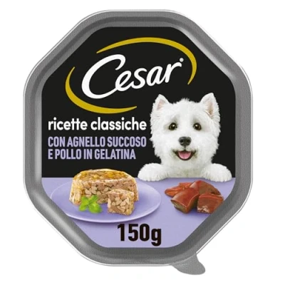 Imagen de Cesar Recetas clásicas de Comida húmeda para Perro con Cordero y Pollo, 1 Bandeja 150 g