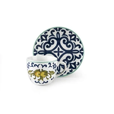 Imagen de Excelsa Amalfi Juego de 6 tazas café con platillo, porcelana, transparente
