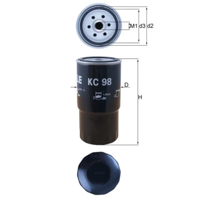 Imagen de MAHLE ORIGINAL KC 98 Filtro Combustible enroscable BMW: 5 Berlina, 3 Compact