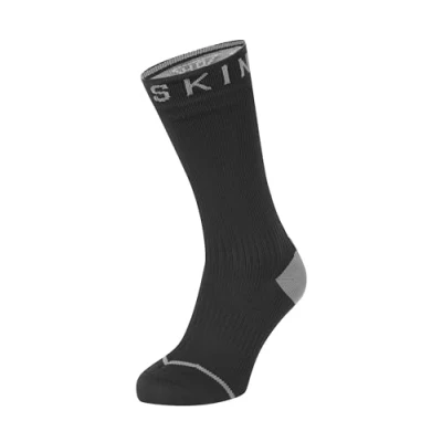 Imagen de SealSkinz Road Thin Mid with Hydro Stop Calcetines, Unisex, Negro/Gris, M