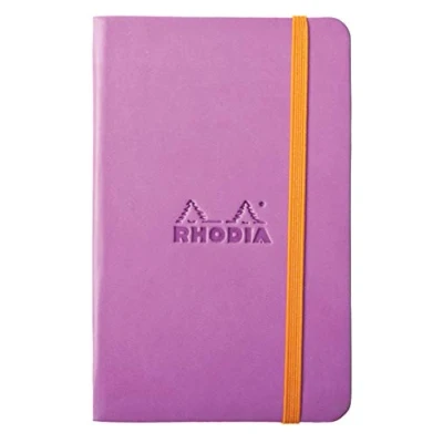Imagen de RHODIA 118651C Carnet Rigide Lilas A6 Ligné 192 pages Papier Clairefontaine Ivoire 90 g/m² Marque Page, Fermeture Élastique Couverture Simili Cuir Collection Rhodiarama