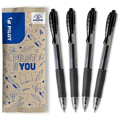 Imagen de PILOT Flowpack 4 uds G 2 Bolígrafo Roller Tinta De Gel Negro Punta Media