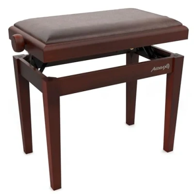 Imagen de Audibax KB600 Nogal Banqueta para Piano o Teclado Banco Plegable de Gran Resistencia Ajustable en Altura 47,5 a 56,5 cm Taburete Acolchado Fabricado Madera
