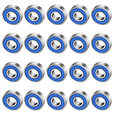 Imagen de CODIRATO 20 PCS Antifricción para Monopatín 608rs, Cojinetes de Patines Rueda ABEC 9 Miniatura Radial Rodamientos Monopatines, (8mm x 22mm 7mm)