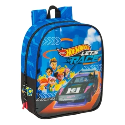 Imagen de Safta HOT WHEELS LET&#039;S RACE Mochila Infantil, Niño, Escolar, Adaptable a Carro, Ideal para Guardería, Cómoda y Versátil, Calidad Resistencia, 22x10x27 cm