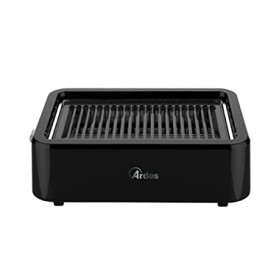 Imagen de ARDES ARGRILL01 barbacoa eléctrica sin humo, humo con calentamiento por infrarrojos 1100 W, portátil de balcón para interior o exterior parrilla extraíble