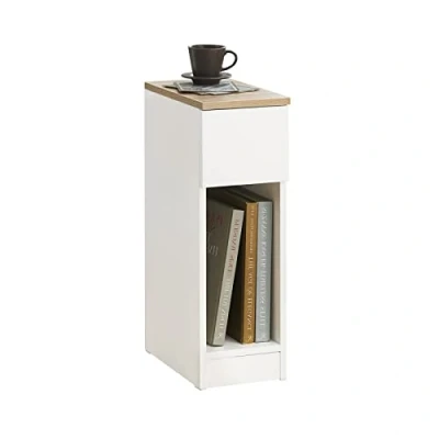 Imagen de SoBuy Mesa Auxiliar Mesita de Noche con 1 Cajón para Salón Comedor Negro 20 x 35 60 cm FBT111 SCH ES