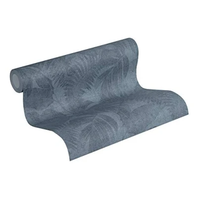 Imagen de Papel pintado De La Selva New Walls Cosy &amp; Relax A.S. Création tejido no 10.05 m x 0.53 Azul Fabricado en Alemania 373965 37396 5
