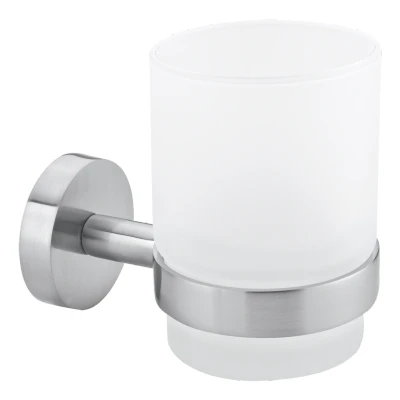 Imagen de tesa Moon Vaso para cepillo de dientes, apariencia acero inoxidable, autoadhesivo, tecnología montaje adhesiva, 95 x 67 107 mm