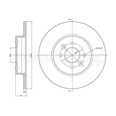 Imagen de METELLI Disco de freno RENAULT: Kangoo I, I Express 280,0mm 12,0mm 4 macizo 23 0585C Discos freno,