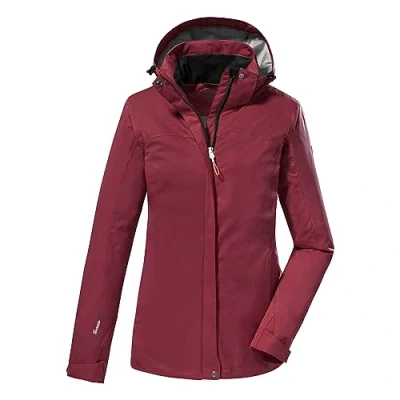 Imagen de killtec Mujer Chaqueta funcional/chaqueta de exterior con capucha desmontable KOS 133 WMN JCKT, wine red, 42, 38383 000