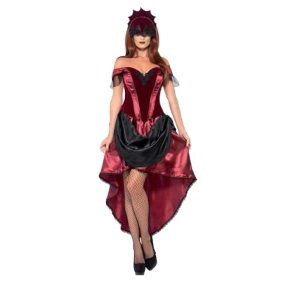 Imagen de Smiffys Disfraz de vampiresa veneciana, con parte arriba, falda y adorno para la cabeza