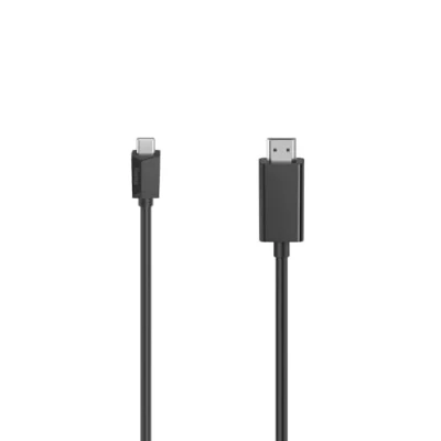 Imagen de Adaptador Hama 00200718, De conector USB C a HDMI, 1.5 m, Negro