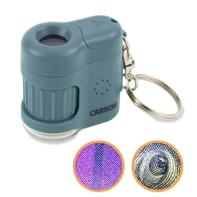 Imagen de Carson Microscopio de Bolsillo MicroMini 20x con Luces LED y UV Linterna Azul