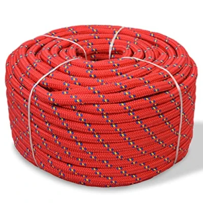 Imagen de vidaXL Cuerda Marina de Polipropileno 16 mm 50 m Rojo Soga Cordón Cable Cabo
