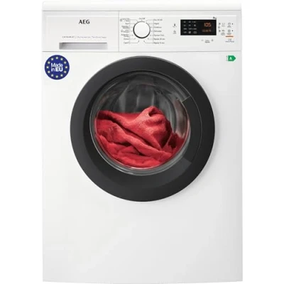 Imagen de Lavadora carga frontal AEG LFA5I82RE, 8 kg, 1200 rpm, Tecnología ProSense, Función Vapor, Blanco