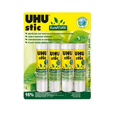 Imagen de UHU Stic ReNature Barra de pegamento ecológica y sin disolventes (4 x 21 g)
