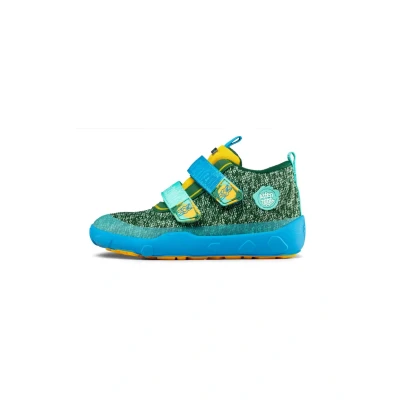 Imagen de Affenzahn Zapatos descalzos Knit Happy con cierre de velcro, veganos, antideslizantes, flexibles, reflectantes, especialmente ligeros en tamaño 21 32, 10 años verde, 22 EU