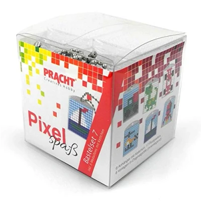 Imagen de Pracht Creatives Hobby Set de manualidades Pixel Diversión 7, para crear 6 medallones, llavero, niños, niños y niñas, pequeño regalo, obsequio, cumpleaños infantiles, color/modelo surtido