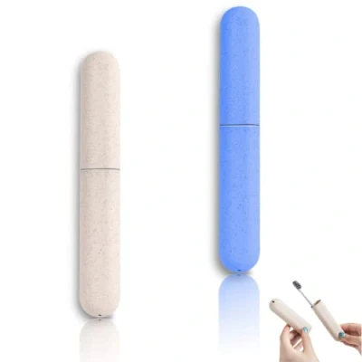 Imagen de 2 Piezas Estuche de Viaje Portátil, Transparente Caja Cepillo Dientes, Funda Dientes Ligero, Desmontable Viaje, para Vida Diária