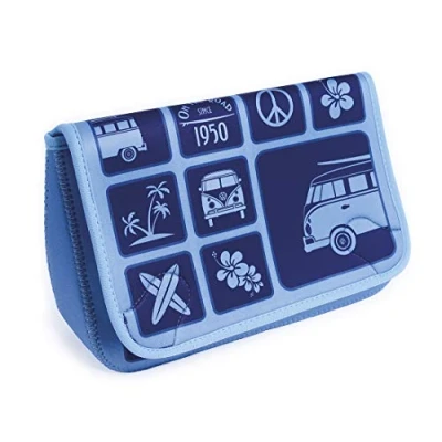 Imagen de BRISA VW Collection Volkswagen Bolsa de Deporte Retro al Hombro en Forma T1 Camper Bus (Pequeña/Bus Clásico/Azul y Beige) nasio (S/Azul)