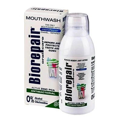 Imagen de Biorepair Concentrated Mouthwash repairs enamel 500ml mineralize protection fill holes gradually microparticle toothrevents plaque and tartar from forming protect helping to prevent decay before it can start by
