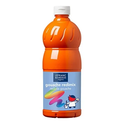 Imagen de Lefranc Bourgeois Témperas para niños, Color naranja, 1.000 ml (Lefranc &amp; 188025)