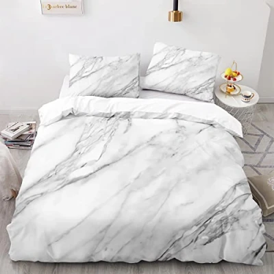 Imagen de ApttEk Poliéster Suave Funda Nordico 240X260 Duradero Y De Secado Rápido Nordica 240X260Cm Marmol + Almohada 40X75 Cm Nórdica Cama 180